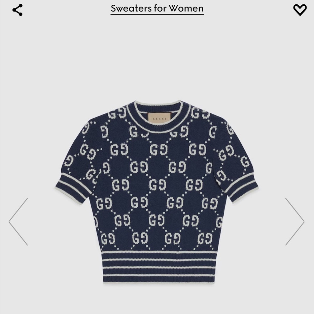 Gucci Blue and White GG Pattern Sweater